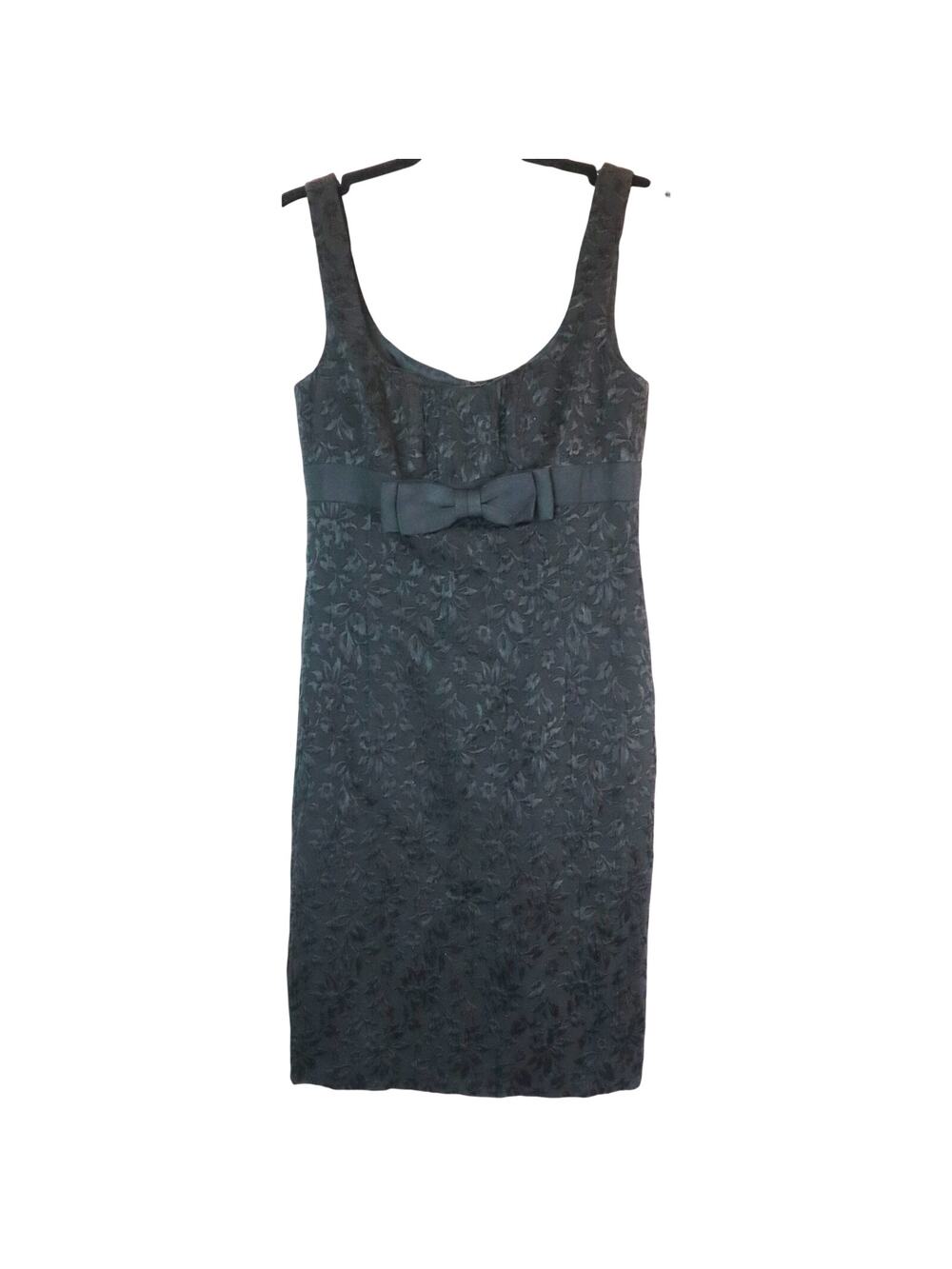 NWT Nanettte Lepore Black Mini Dress Bow RETAIL $295 Sleeveless Jacquard Wool 4